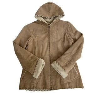 Women's Hooded Shearling Suede Coat - Tan Wilsons LEATHER